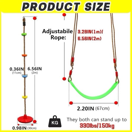 Tree swing climbing rope red